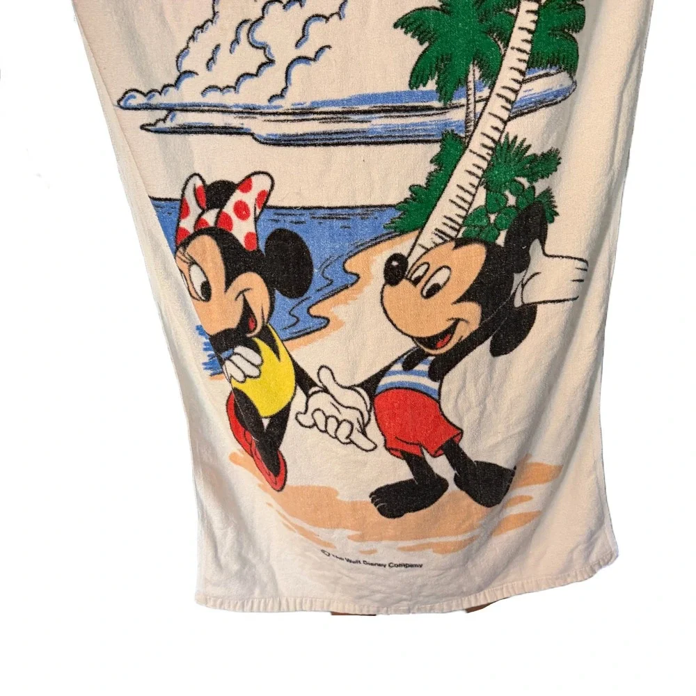 Vintage Disney Mickey Minnie Mouse Daytona Beach Florida Souvenir Beach Towel
